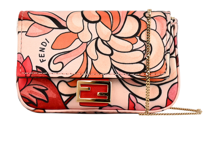 Nano Floral Baguette Charm Bag, &pound;450, Handbags, Pink, Satin, Front view